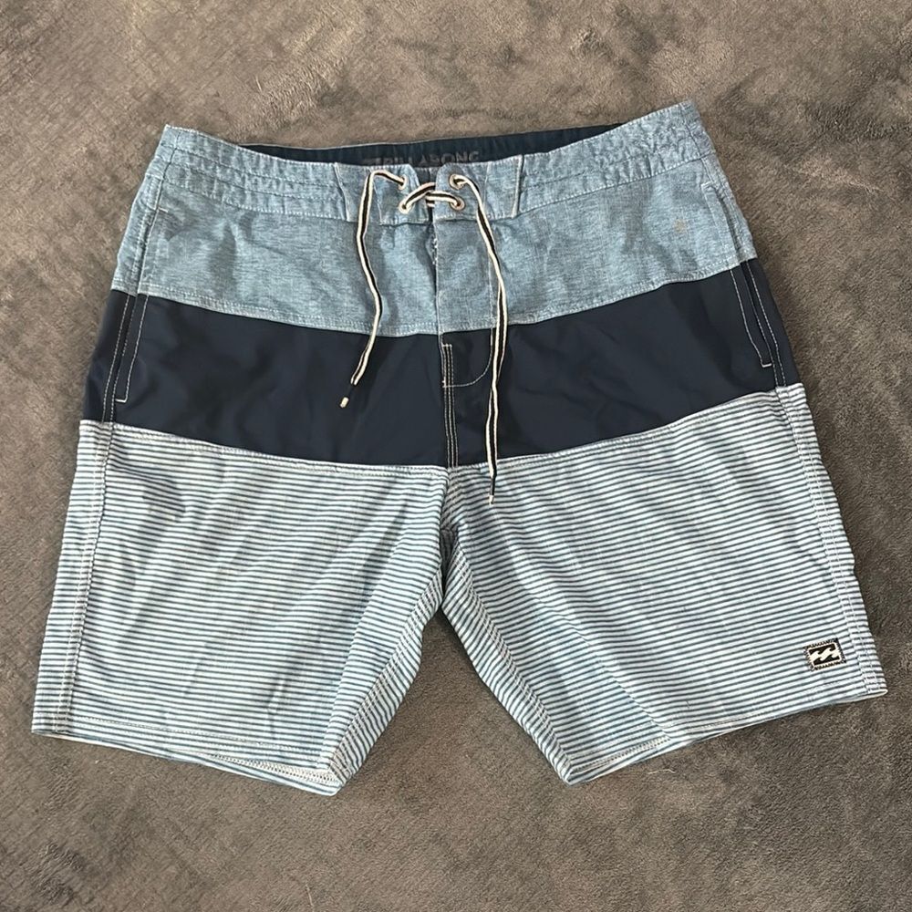 Billabong Men's Blue Striped Swim Shorts